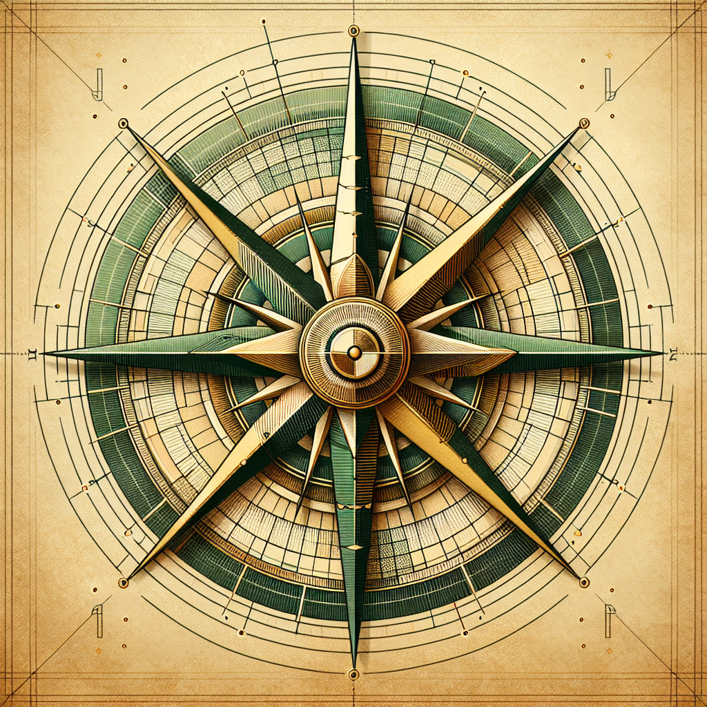 Editorial compass rose illustration representing AI industry navigation